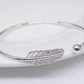 Trendy Feather Bangle Stocking Filler Angel Memorial Gift