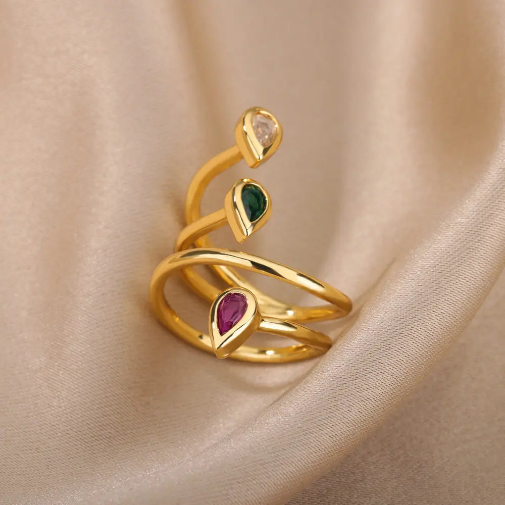 Trendy Zirconia Wrap Ring, Gift for Girls, friend, Wife, or Partner