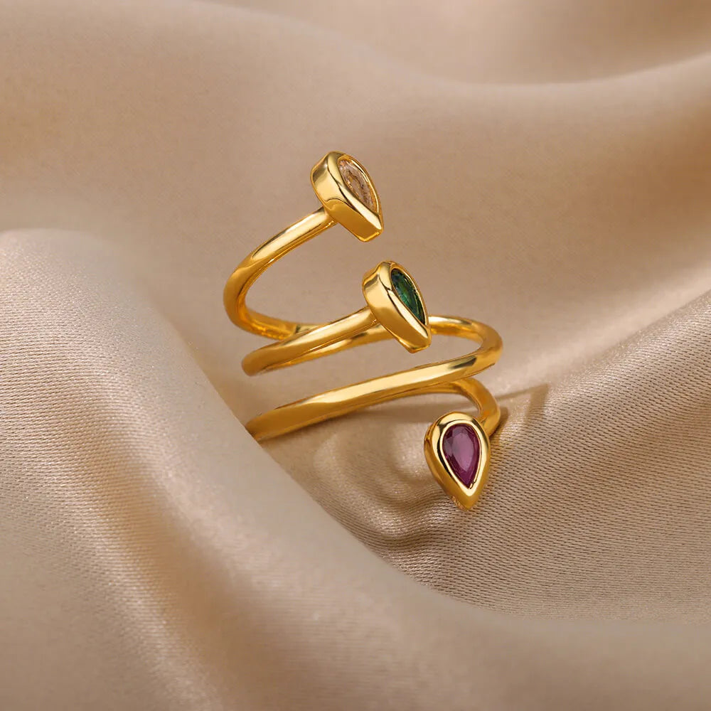Trendy Zirconia Wrap Ring, Gift for Girls, friend, Wife, or Partner
