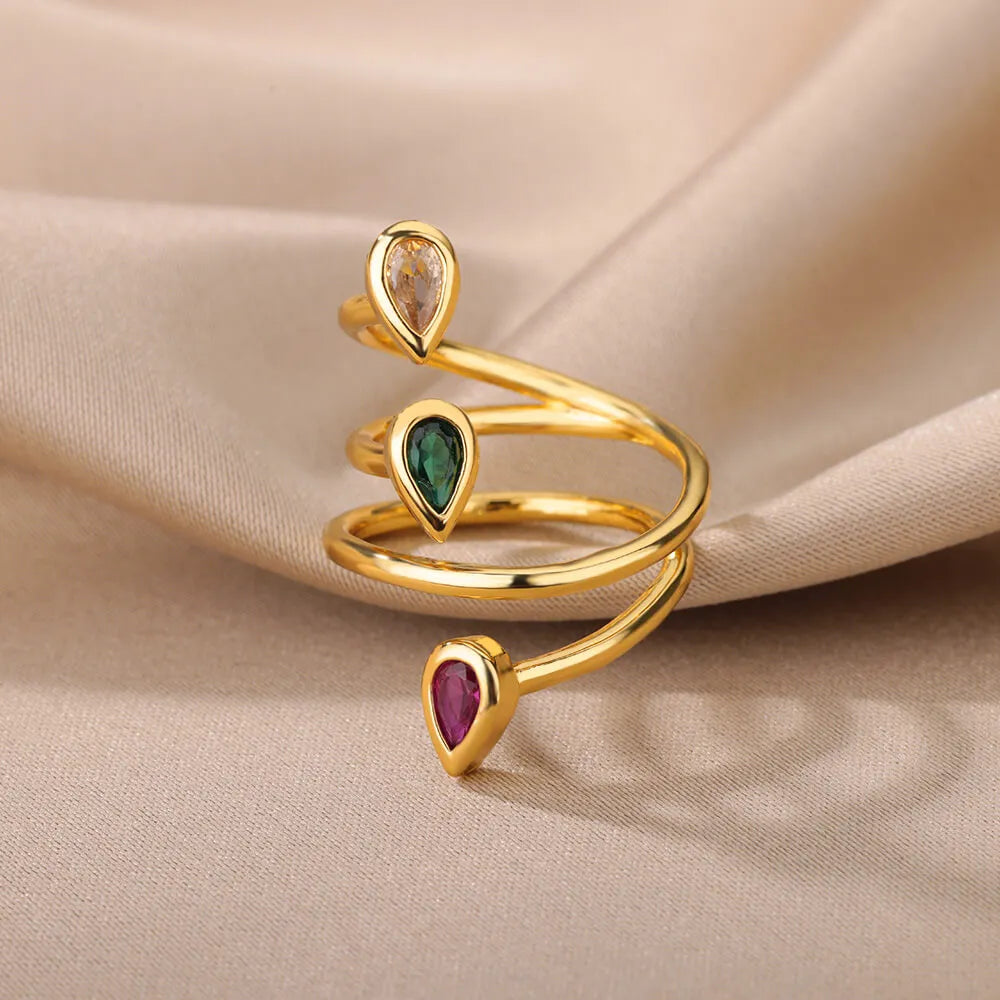 Trendy Zirconia Wrap Ring, Gift for Girls, friend, Wife, or Partner