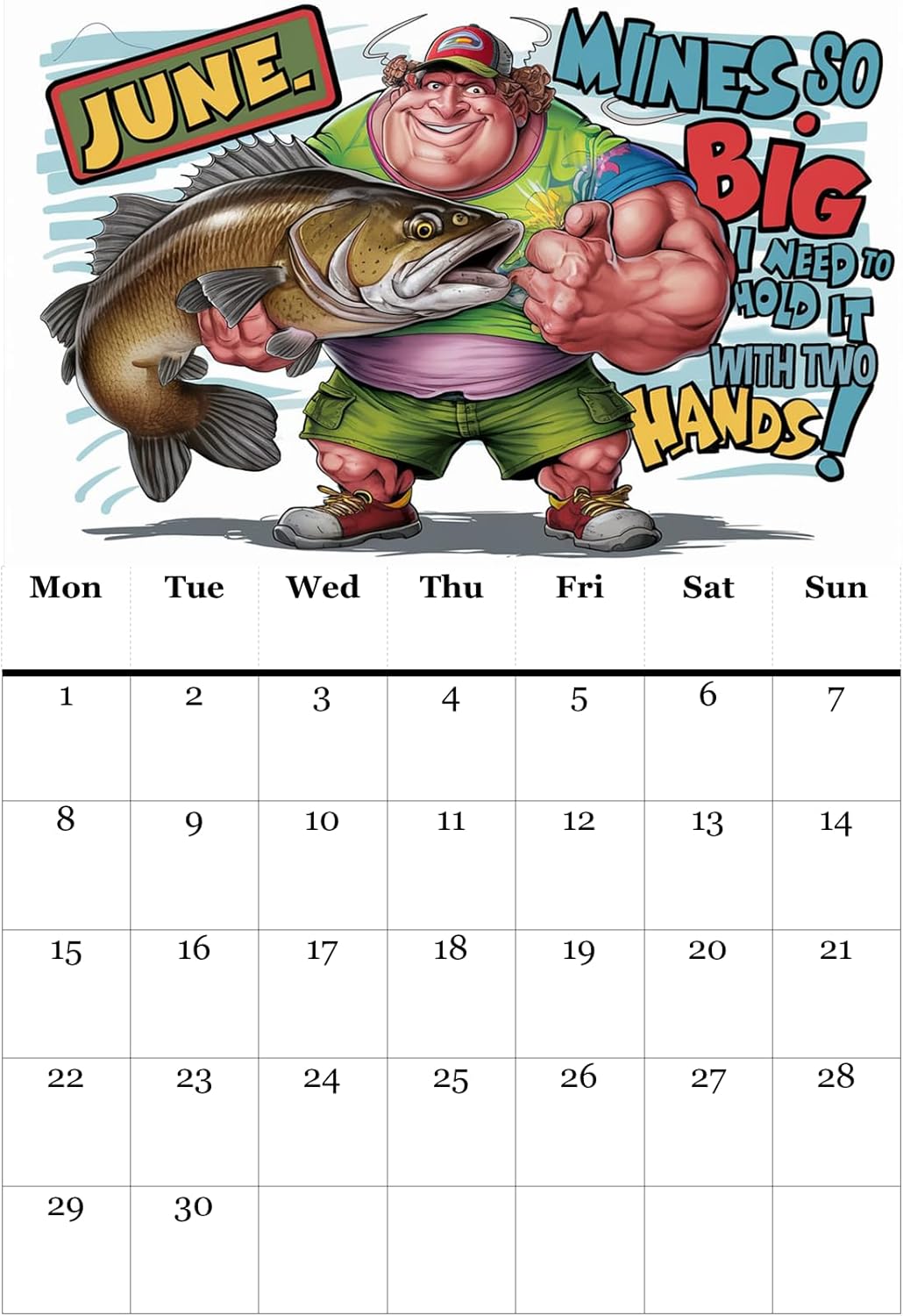 Funny Fishing Calendar 2026 Ideal Gift For Dads, Husbands and Brothers A4 Size