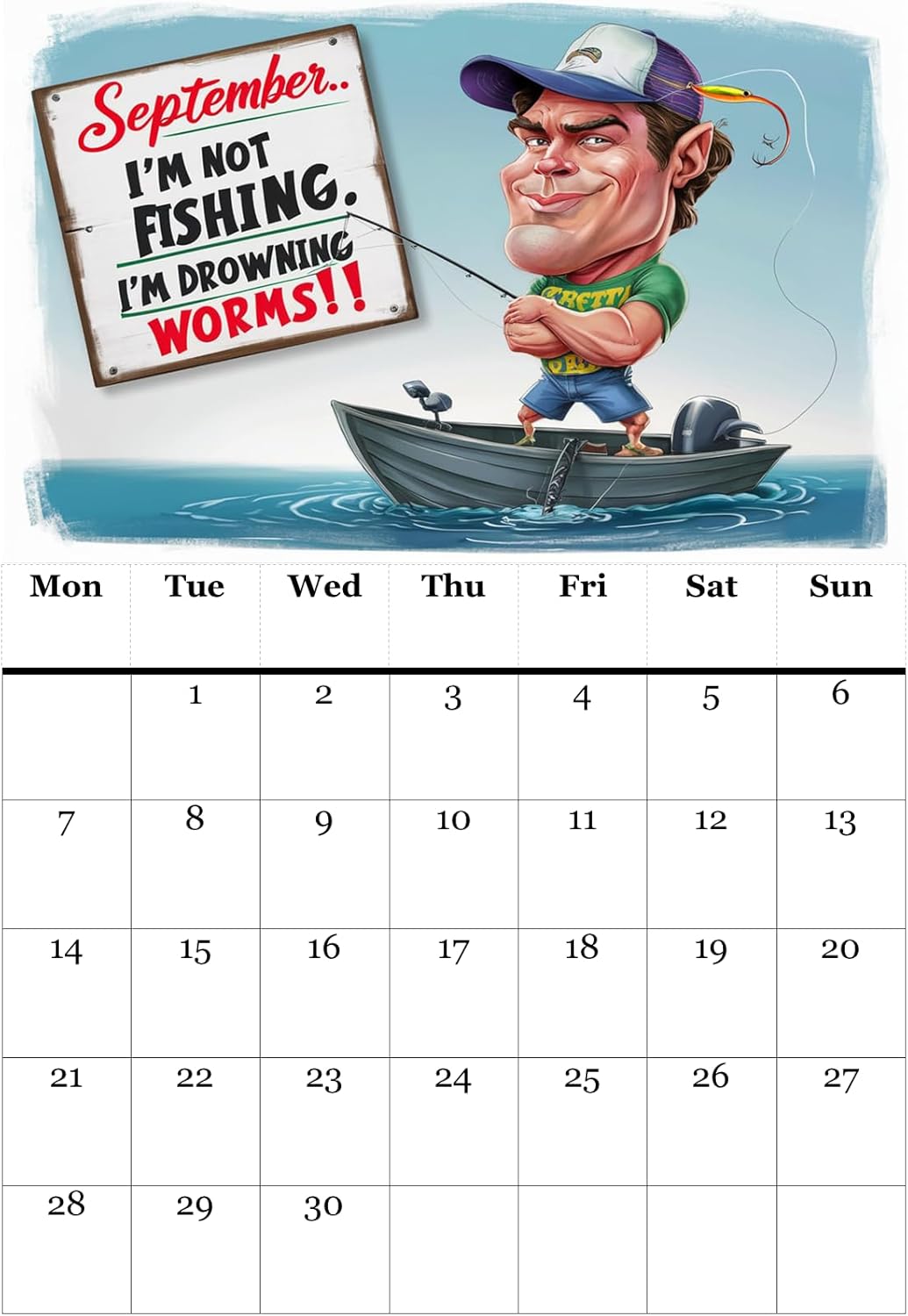 Funny Fishing Calendar 2026 Ideal Gift For Dads, Husbands and Brothers A4 Size