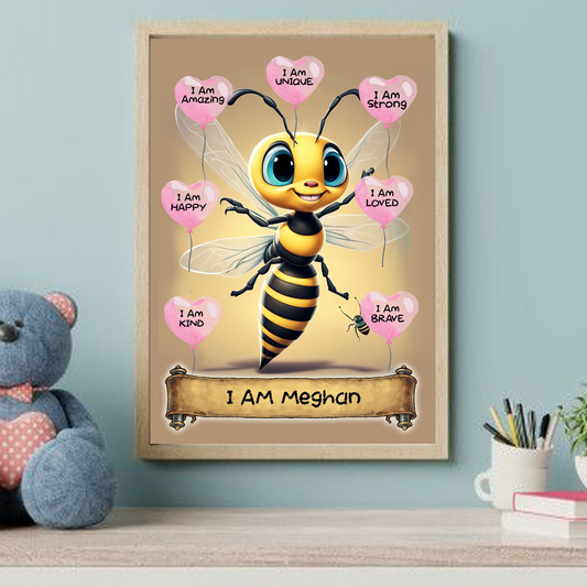 Positive Affirmation Personalised I Am Amazing Prints- Bee