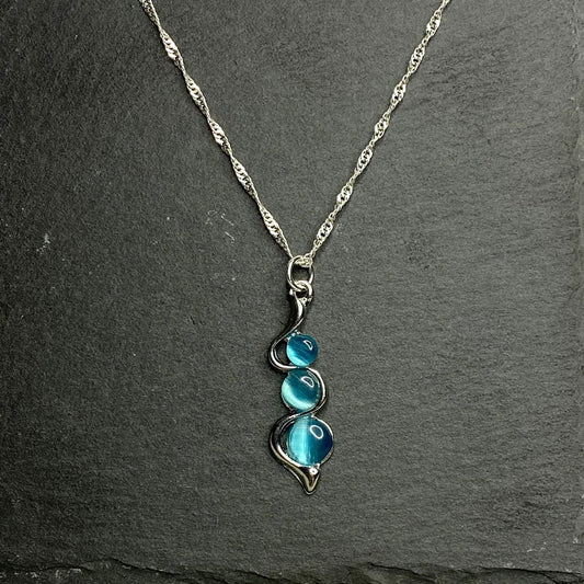 Luxury Blue Moonstone Style Necklace