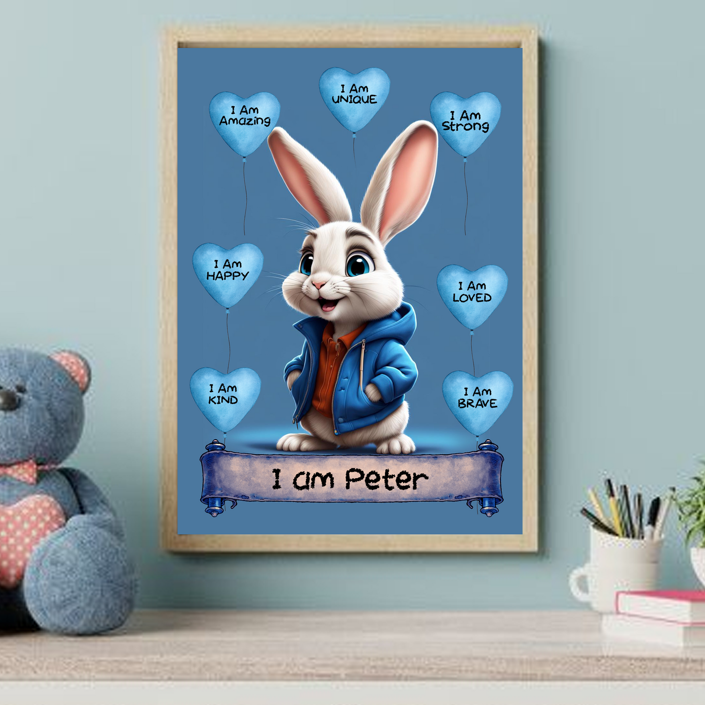 Positive Affirmation Personalised I Am Amazing Print- Rabbit