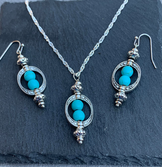 Bohemian Turquoise Bead Jewellery Set