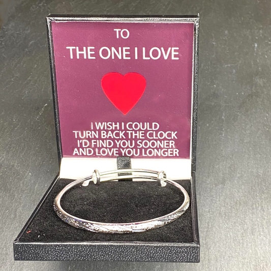 To The One I Love Boxed Sparkling Bangle,Ideal Valentine's Gift