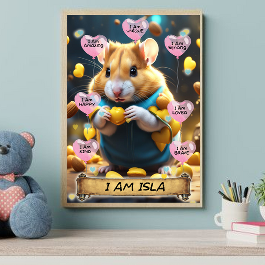 Positive Affirmation Personalised I Am Amazing Prints - Hamster