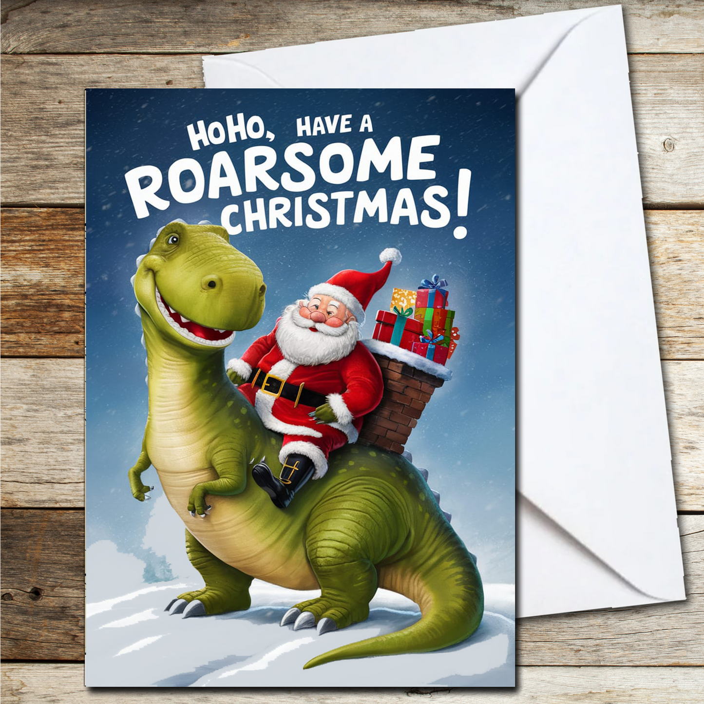 HOHO ROARSOME CHRISTMAS CARD
