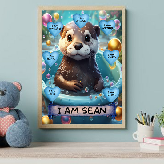 Positive Affirmation Personalised I Am Amazing Prints- Otter