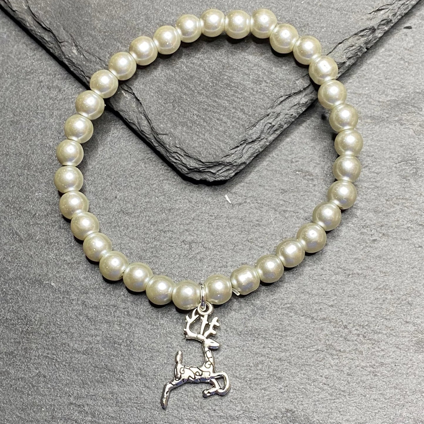 Glass Pearl Stretch Christmas Bracelets Stocking Filler Christmas Eve Box