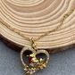 Golden Robin Crystal Necklace