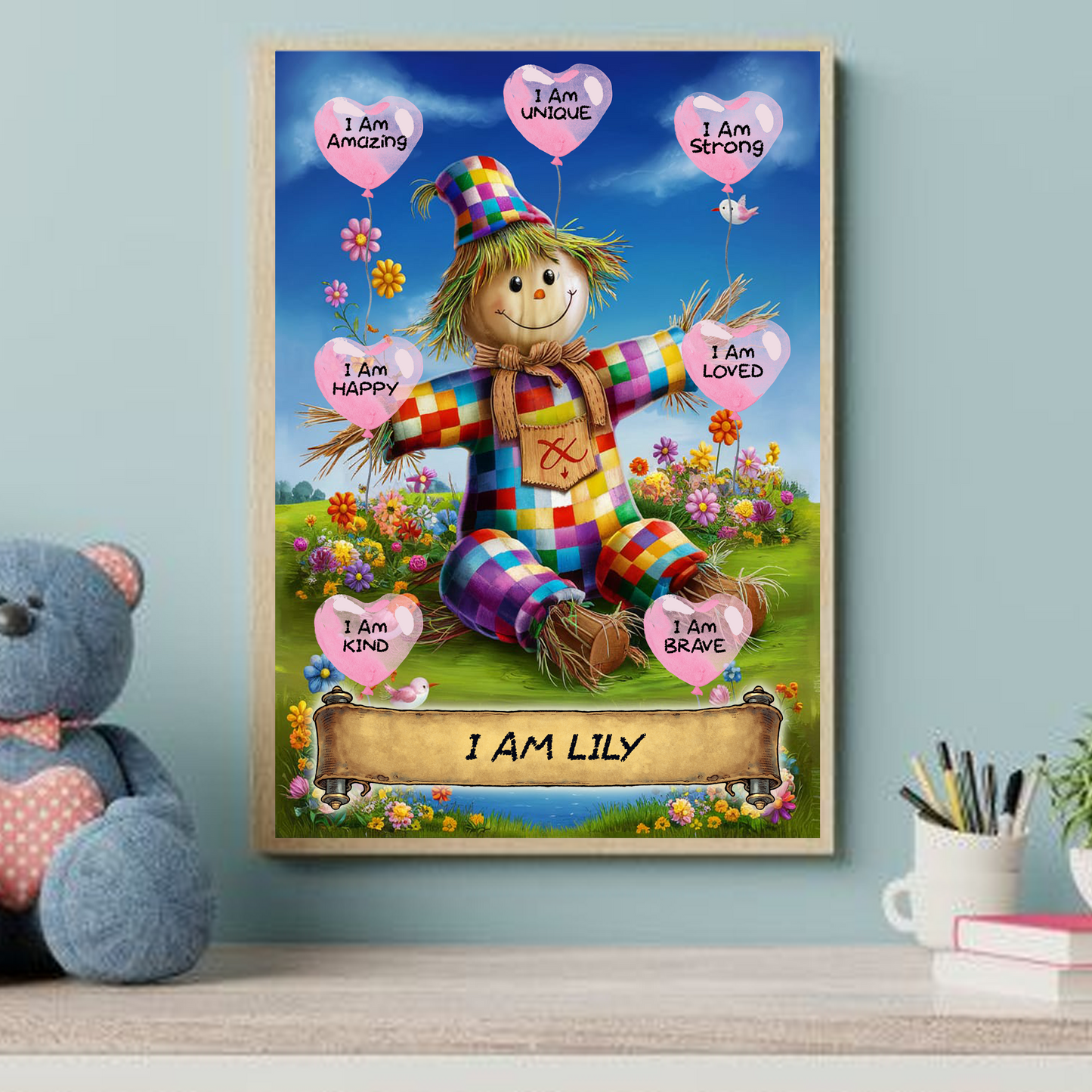 Positive Affirmation Personalised I Am Amazing Prints-Scarecrow