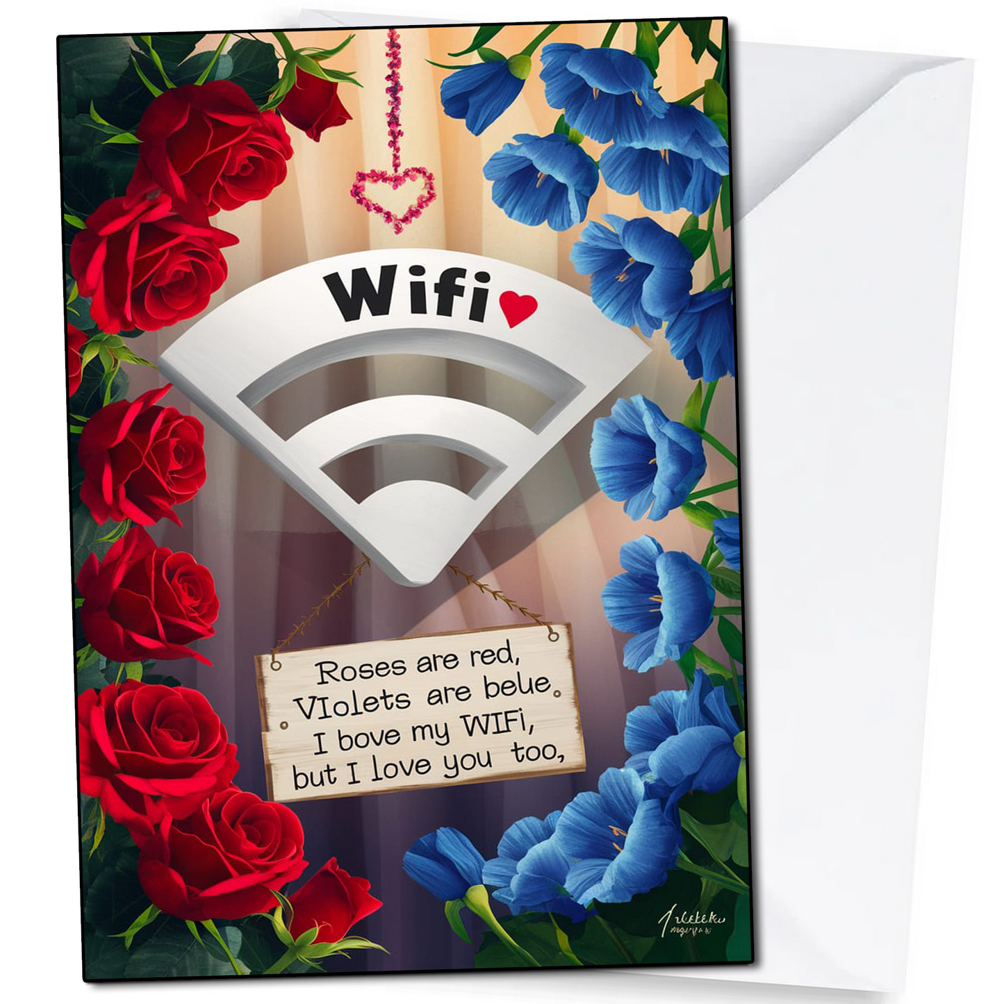 Love you More than Wifi Anniversay Cards