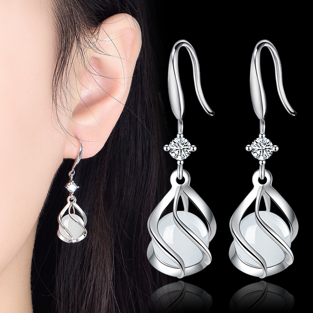 Twist Faux Opal Earrings