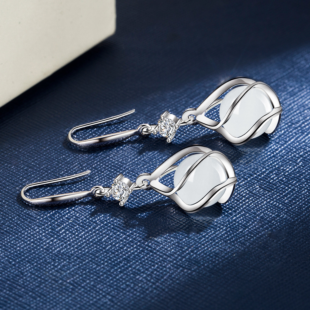 Twist Faux Opal Earrings