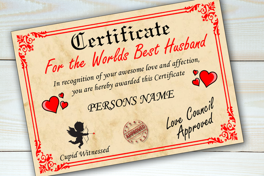 Worlds Best Certificate