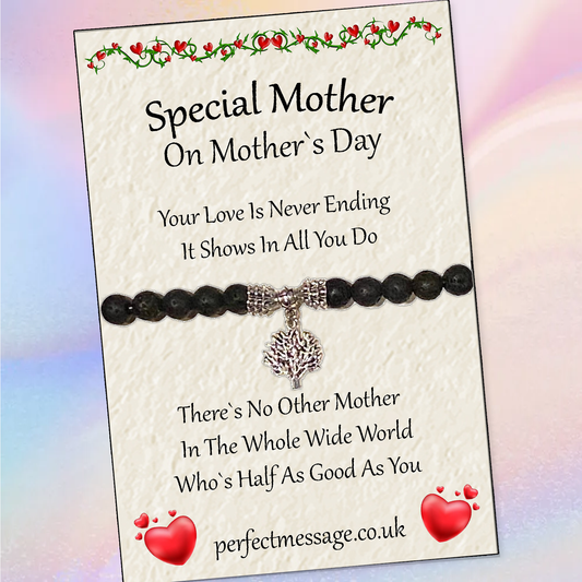 Special Mother`s day Black Inspirational Bracelet