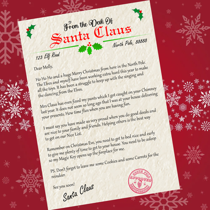 Personalised Letter From Santa - Christmas Gift for Children