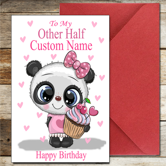 Bear With Cake Happy Birthday Card Personalised