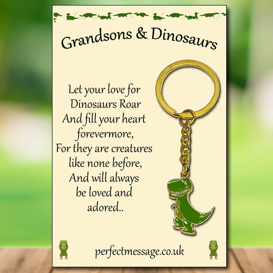 Grandsons & Dinosaurs Keyring Inspiration Gift