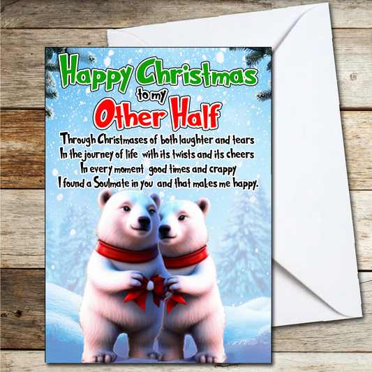 Christmas Card for Wife, Husband, Girlfriend, Boyfriend, Other Half A5