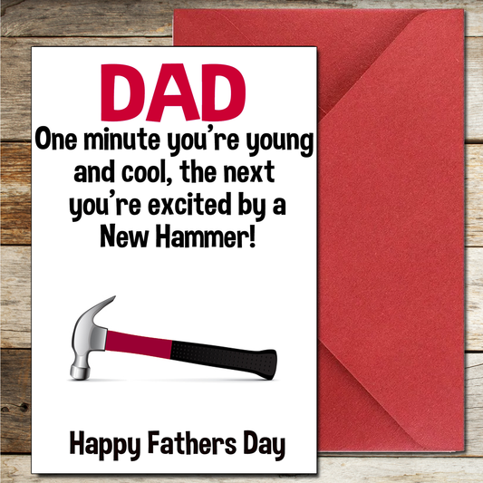 Dad Funny Fathers Day Card New Hammer