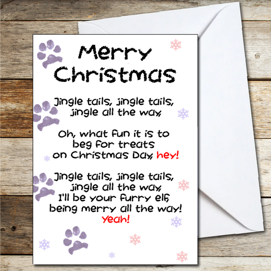 Christmas Card for Dog Lovers, Jingle Tails A5