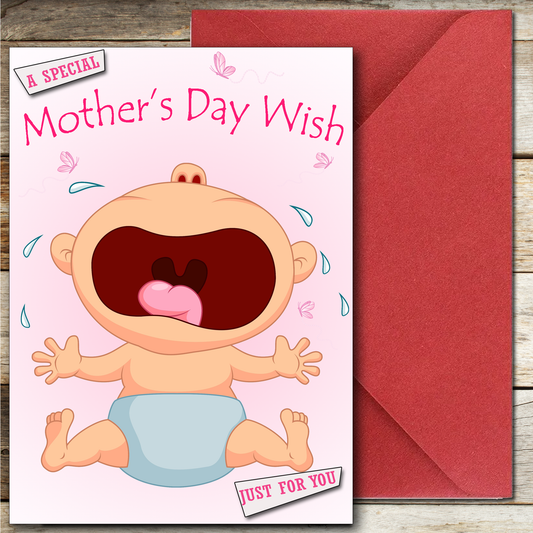Mothers Day Wish Boy Crying Card