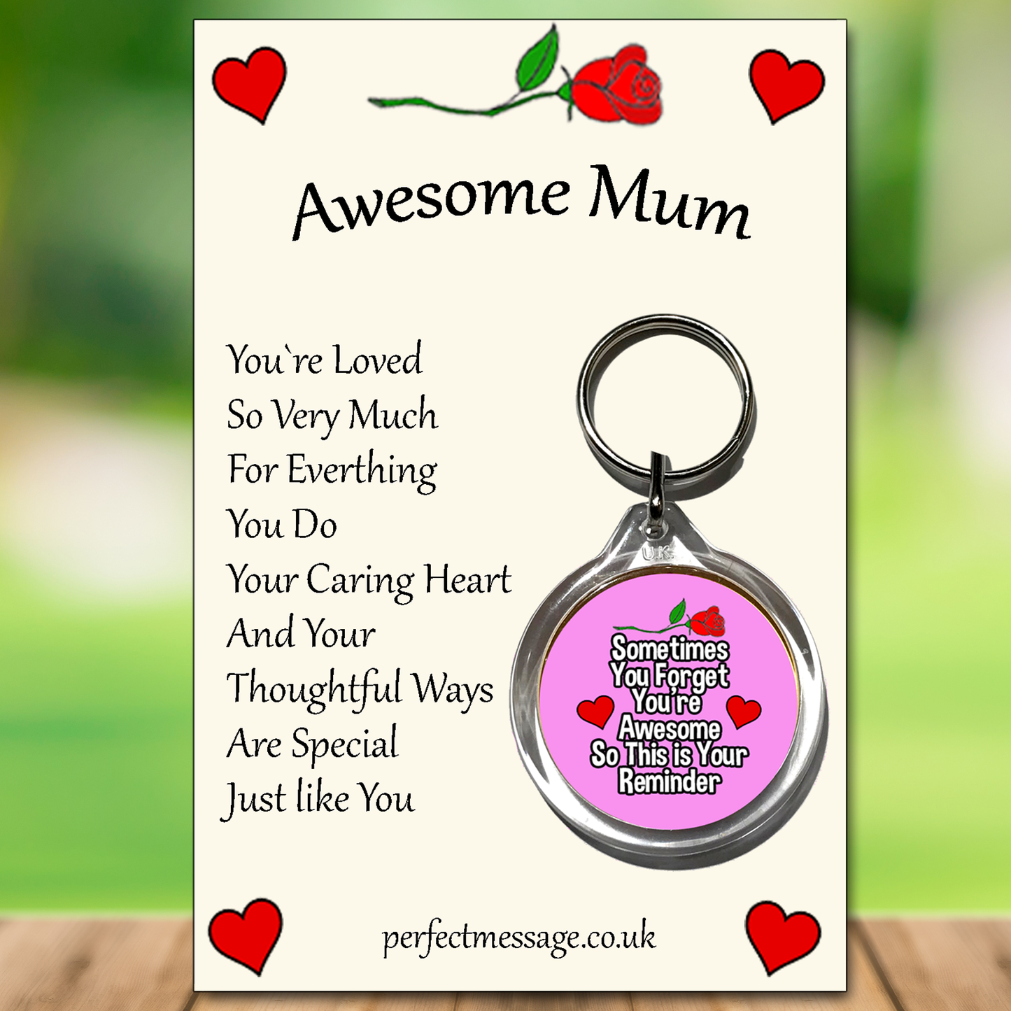 Awesome Mum Keyring Inspirational Gift