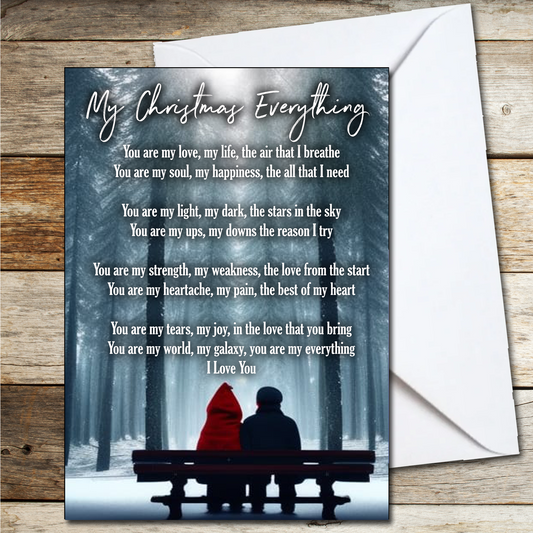Christmas Card for Wife, Husband, Girlfriend, Boyfriend, My Everything A5