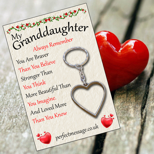 Granddaughter always believe keyring, Inspirational Gift