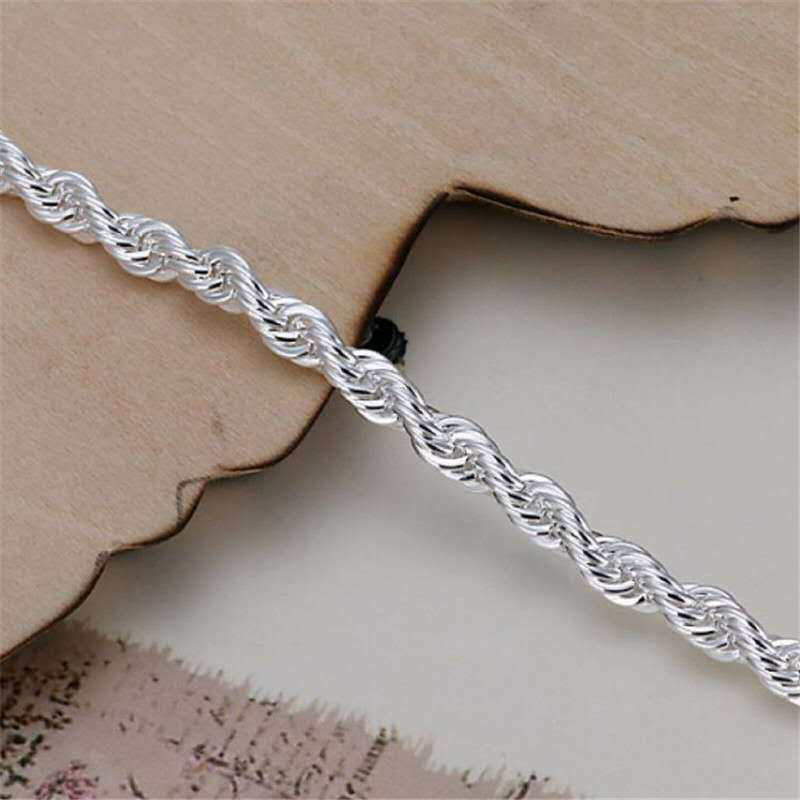 Silver Plated Rope Bracelet