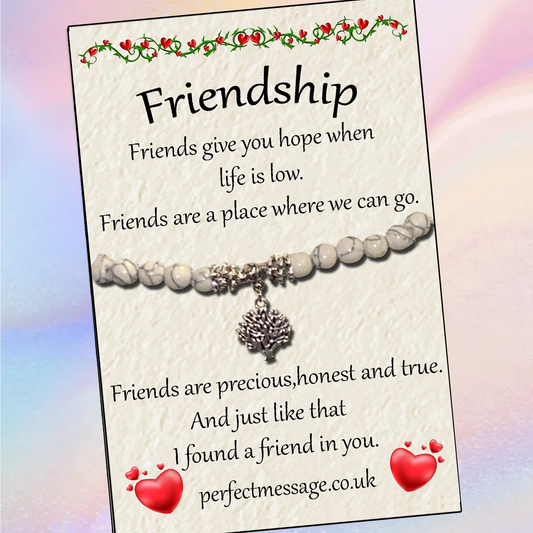 Friendship White Inspirational Bracelet