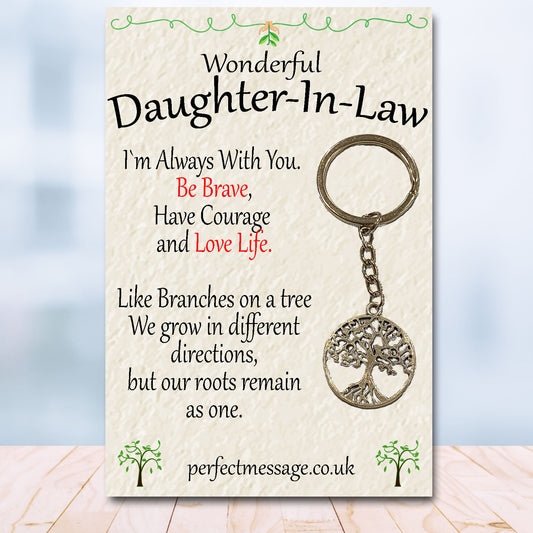 Daughter-in-law Tree Of Life keyring Inspirational Gift