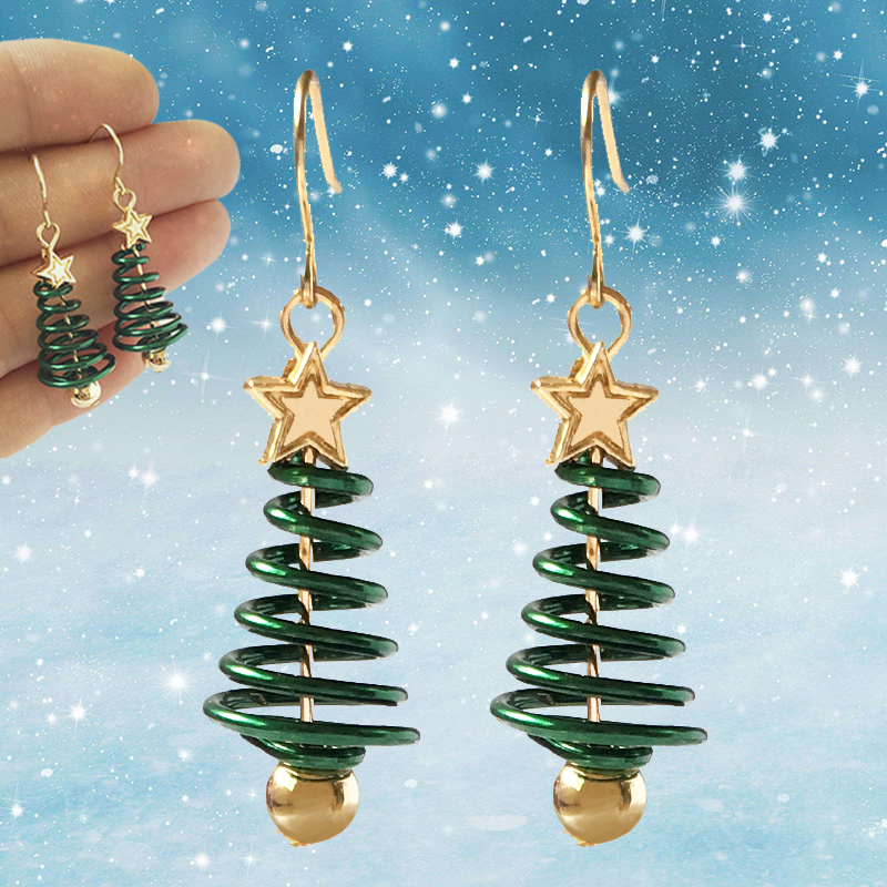 Secret Santa Christmas Tree Earrings Gift Card