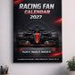 2027 Racing Fan Calendar A4 Wall Hanging – Motorsport Inspired Monthly Planner