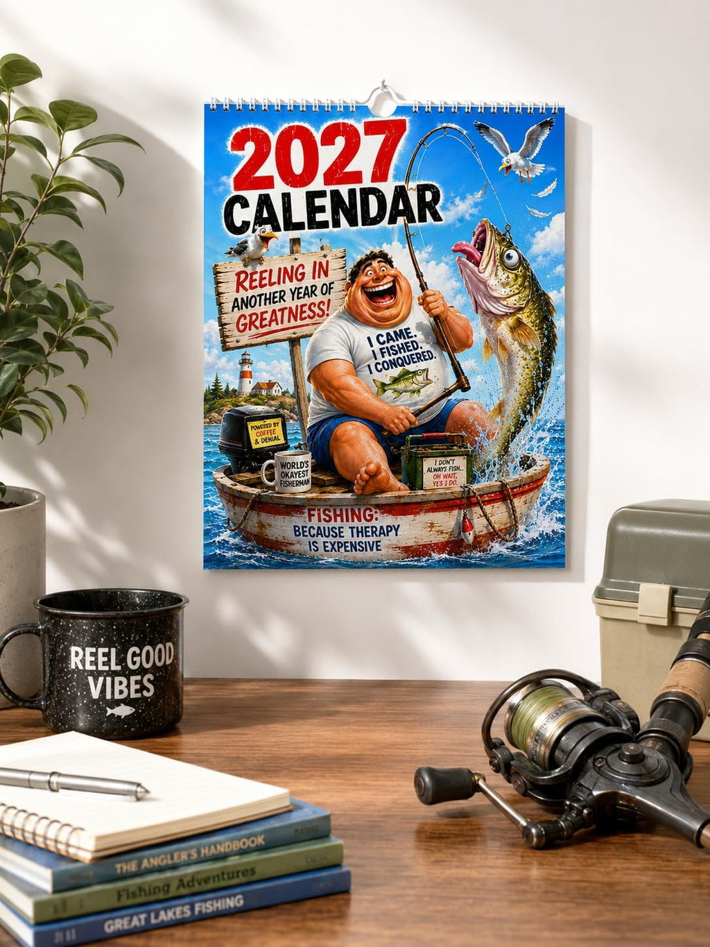 Funny Fishing Calendar 2027 Ideal Gift For Dads, Husbands and Brothers A4 Size
