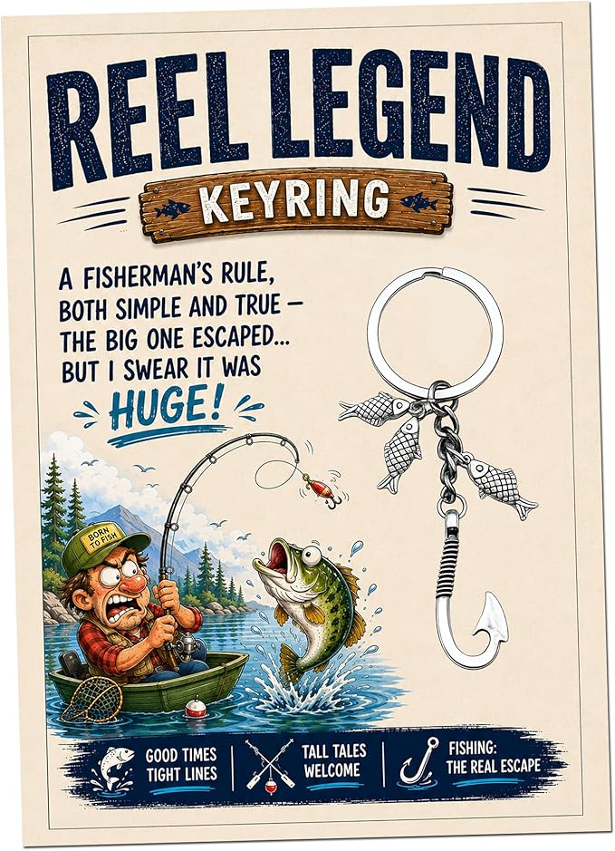 Fishing Keyring Gift for Men
