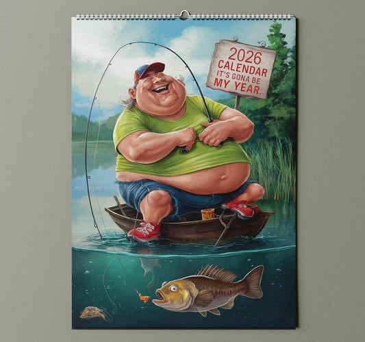 Funny Fishing Calendar 2026 Ideal Gift For Dads, Husbands and Brothers A4 Size