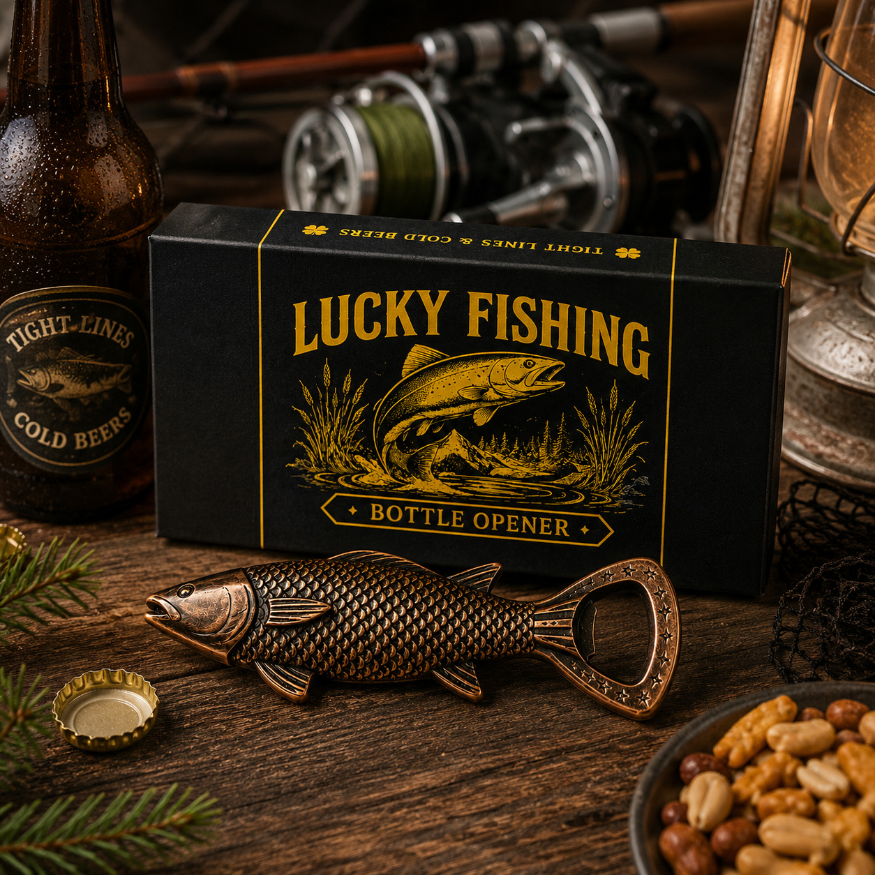 Fishing Gift, Fish Bottle Opener with Premium Lucky Fishing Gift Box