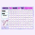 Fundraising Scratch Card Guess The Name Of The UNICORN A4