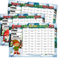 3 Pack Christmas Themed Fundraising Scratchcards, Elf, Reindeer, and Gonk A4 Size, 50 names