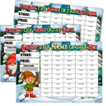 3 Pack Christmas Themed Fundraising Scratchcards, Elf, Reindeer, and Gonk A4 Size, 50 names