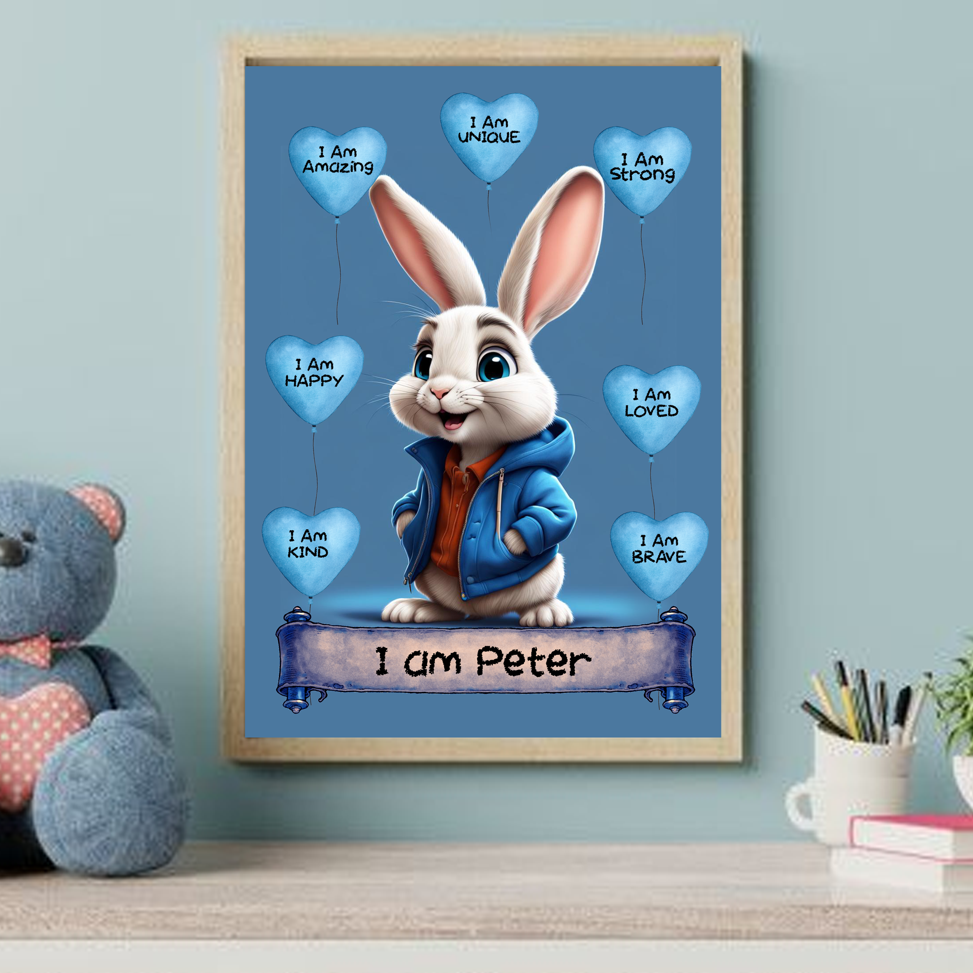 Positive Affirmation Personalised I Am Amazing Print- Rabbit