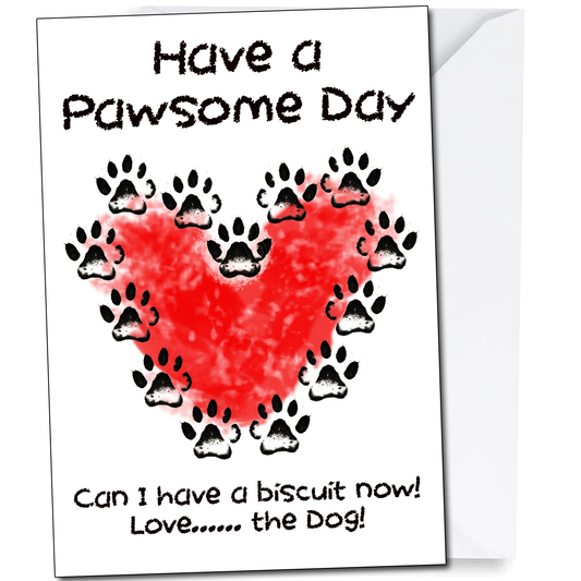 Birthday or Christmas Card from the Dog from Son, Daughter, Wife, Partner, A5 Size
