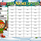 3 Pack Christmas Themed Fundraising Scratchcards, Elf, Reindeer, and Gonk A4 Size, 50 names