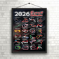Motor Racing 2026 Event Calendar Ideal Gift for Formula Racing Fans