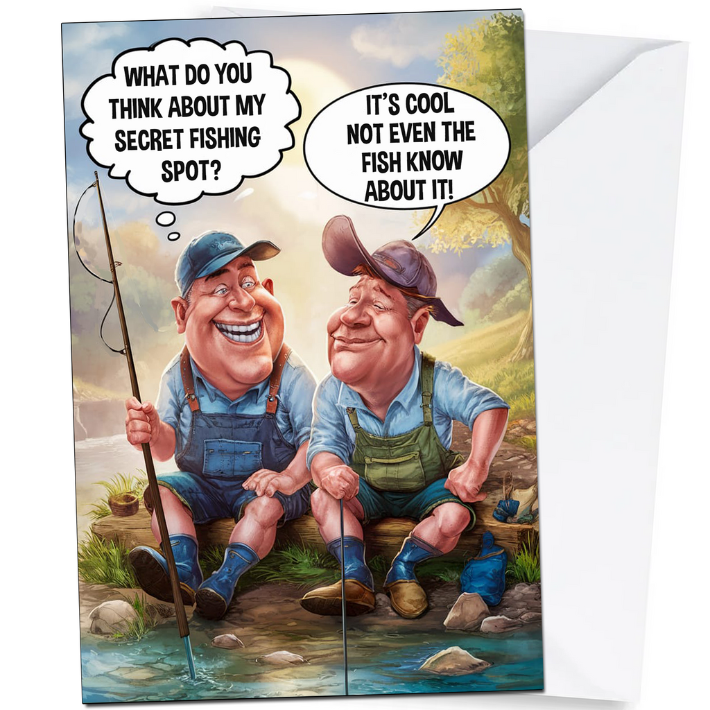 Secret Fishing Spot Birthday Cards for Men - Humour Card,