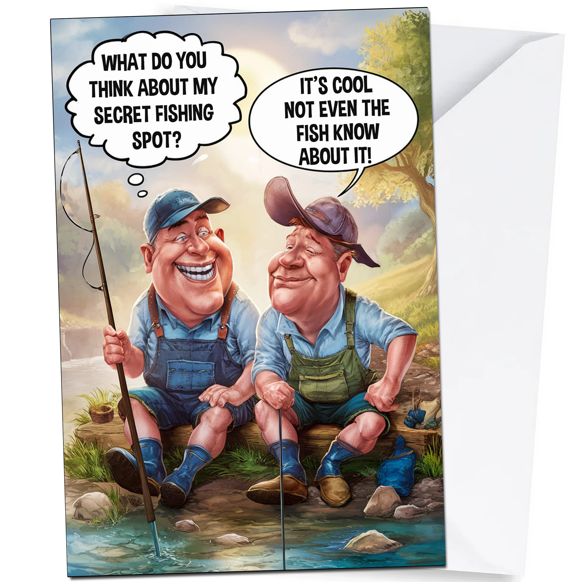Secret Fishing Spot Birthday Cards for Men - Humour Card,